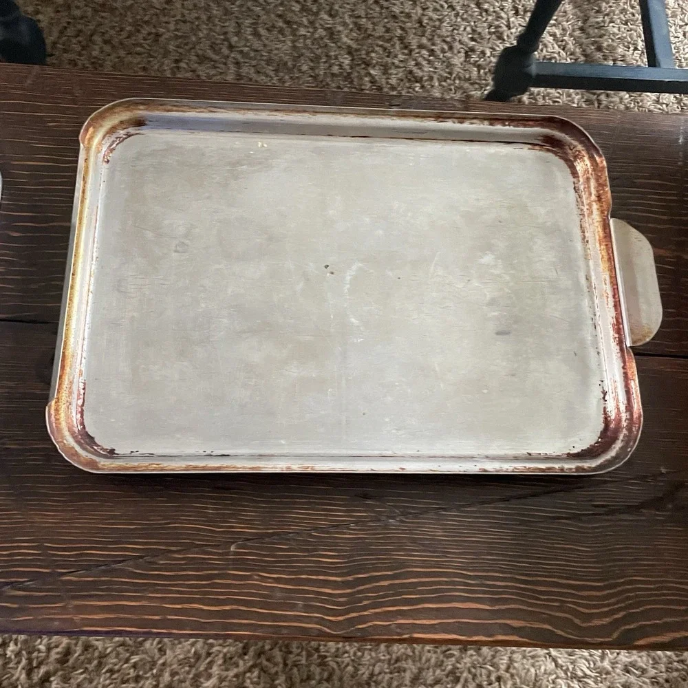 Vtg Mirro Aluminum BLUE GOOSE Cake Baking Pan w/Lid 9x13 Cottagecore Kitchen